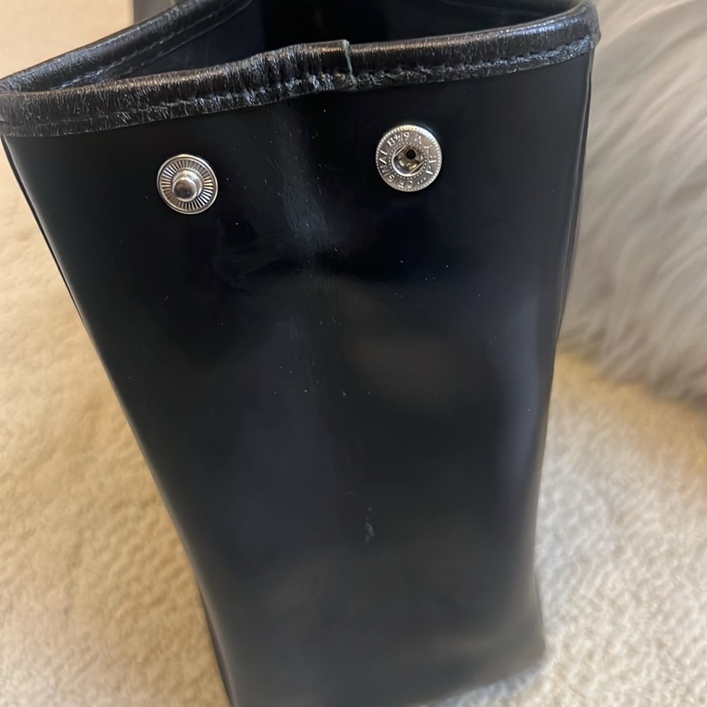 Authentic Longchamp black leather tote bag with silver hardware - Picture 6 of 16